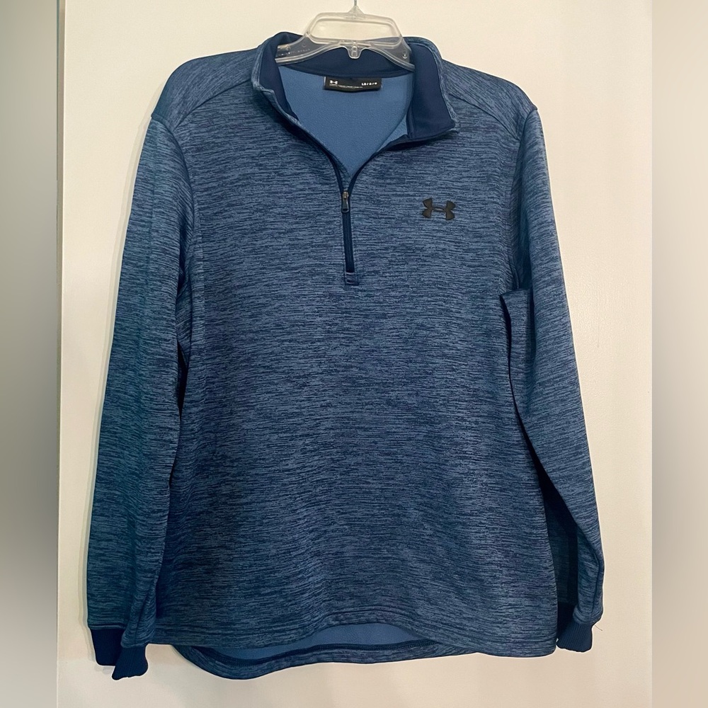 Men’s Under Armour LG Heathered Blue ColdGear Pullover
